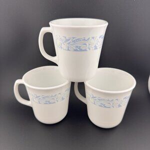 Vintage 1990’s Corelle Sea and Sand by Corning USA Set of 3 Coffee Cups